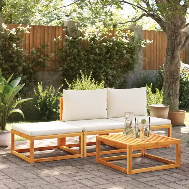 Set di divani da giardino 4 pz con cuscini in legno di acacia 3278935
