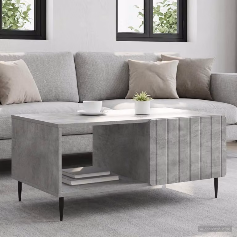 Maison Exclusive - Tavolino grigio cemento 90 x 50 x 40 cm in materiale derivato dal legno