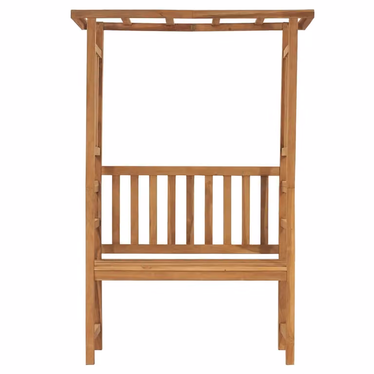 Panchina da giardino con pergola 115 cm in teak massiccio