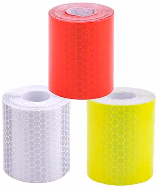 Nastro di sicurezza riflettente - impermeabile - alta visibilità - retro facilmente rimovibile - fluorescente - per veicoli, rimorchi, abbigliamento e caschi - 5 cm x 3 metri