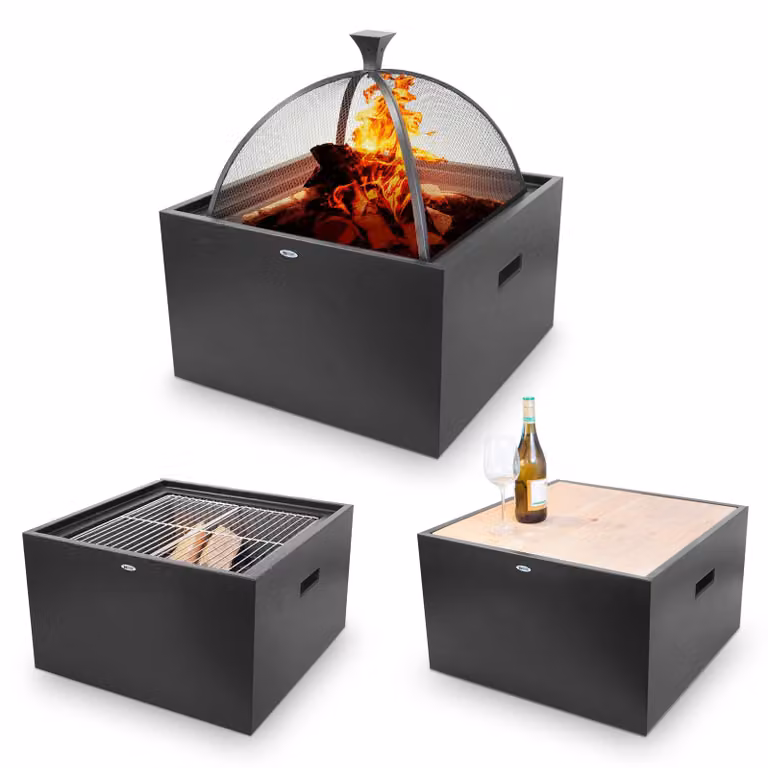 Braciere nero - 61 x 61 x 67 cm - Acciaio legato