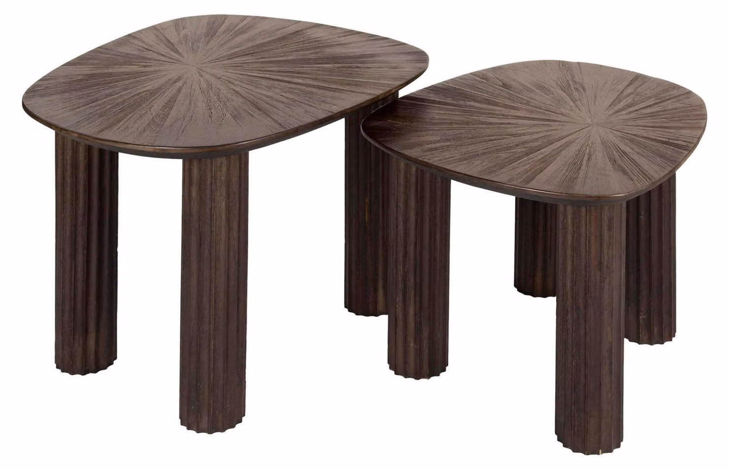 FURNLUX Tavolino Maya Teak 62 cm (2 pezzi) / Colore principale: marrone / Dimensioni: 62 x 43 x 51 cm