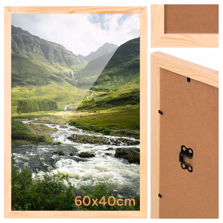 Cornice in legno per poster, puzzle e mappe, dimensioni 40 x 60 cm