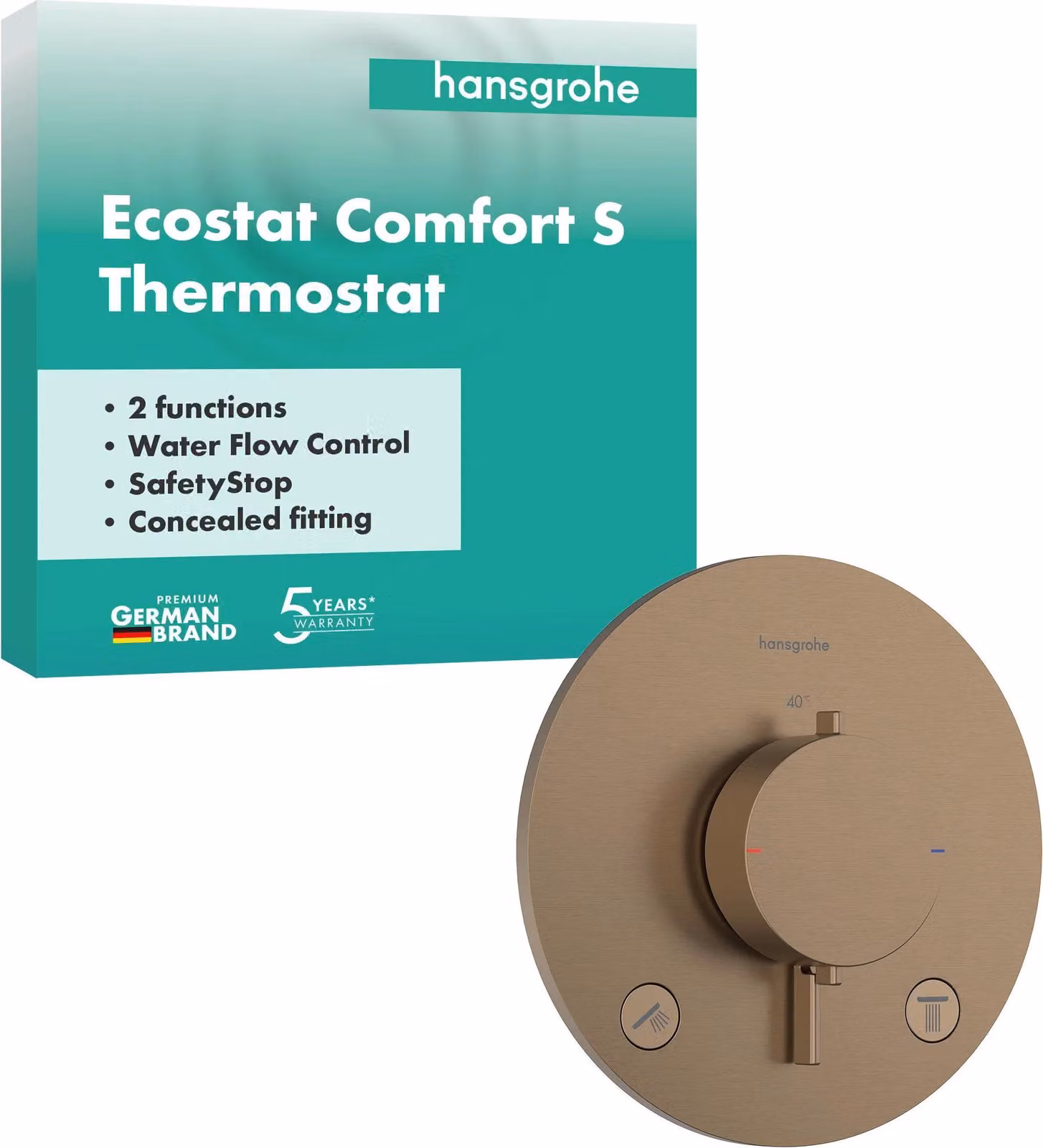 hansgrohe Set finito termostato da incasso Ecostat Comfort S 2 utenze BBR, 1 pz.