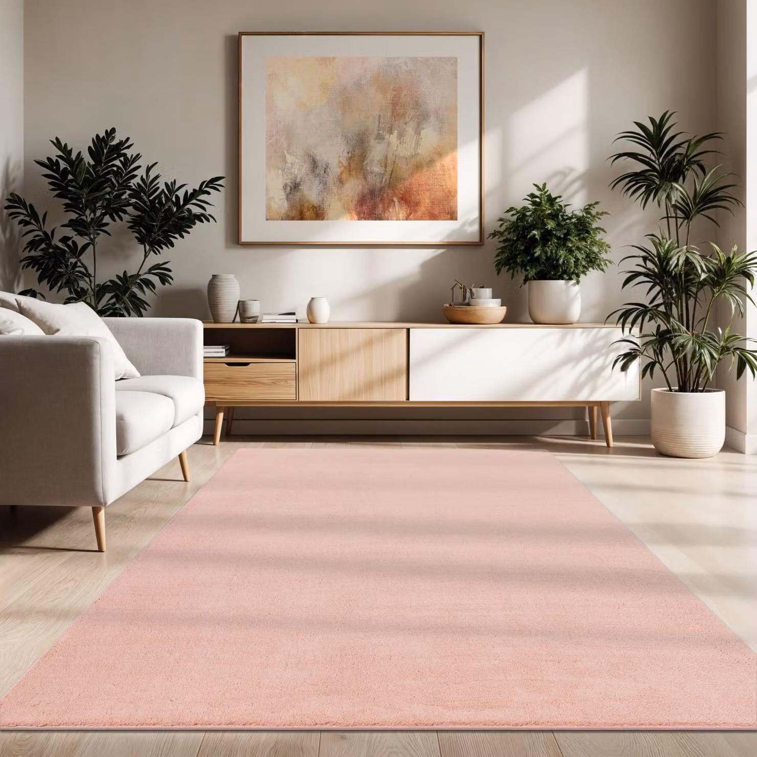 Tappeto Calia Italia rosa moderno in poliestere L: 160 cm, P: 220 cm – 2