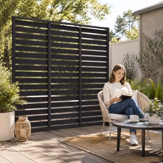 Fence Element WPC 180x180 Cm Black