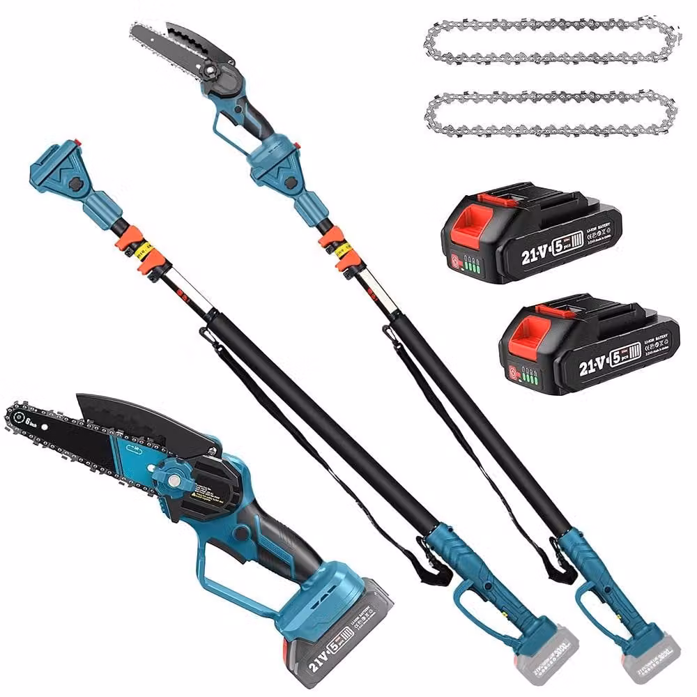 Troncatrice a catena da 6 pollici con prolunga, elettrica senza fili, batteria da 4000 mAh