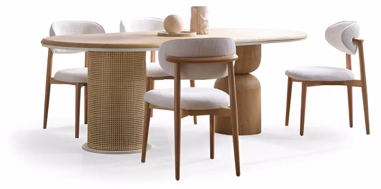 Eleganter Stuhl mit Holzgestell und Polsterung Weiß luxuriöse Hochwertig Möbel