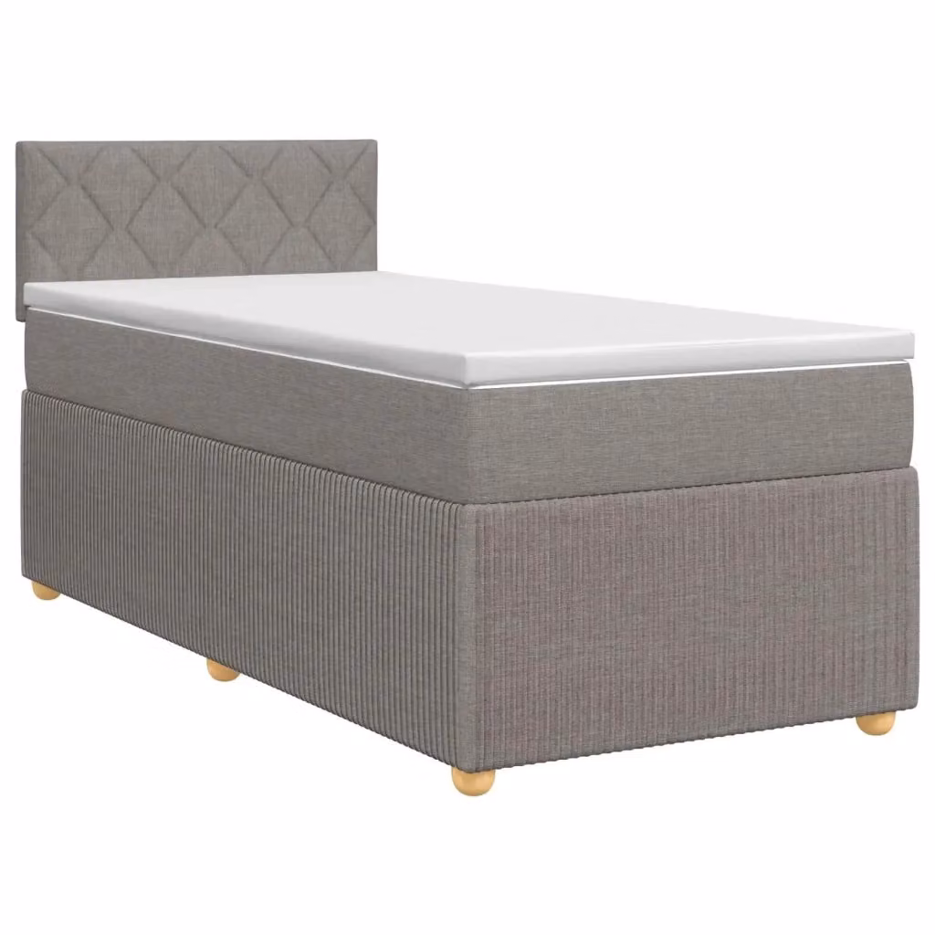 Letto box spring con materasso ibrido vidaXL in tessuto Tortora L/P: 100 x 200 cm – 2