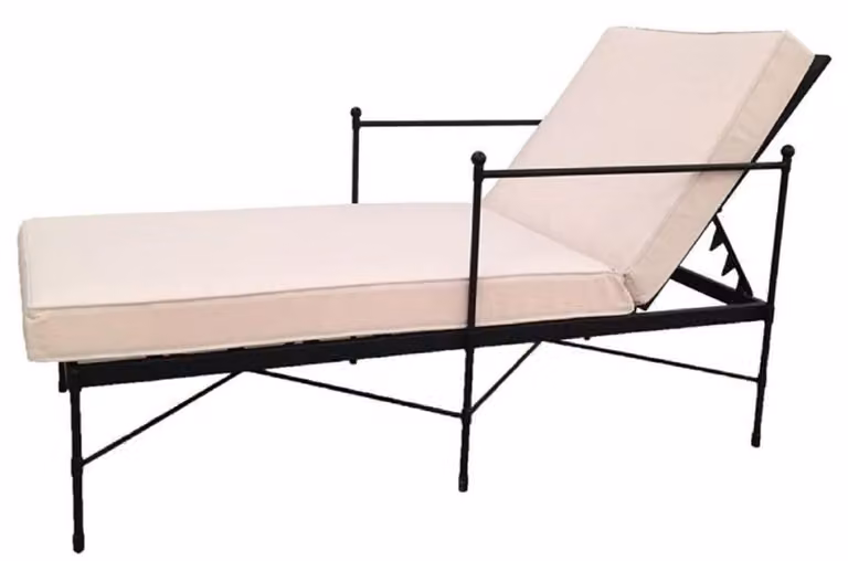 Casa Padrino: lettino da giardino Art Nouveau nero/bianco 190 cm