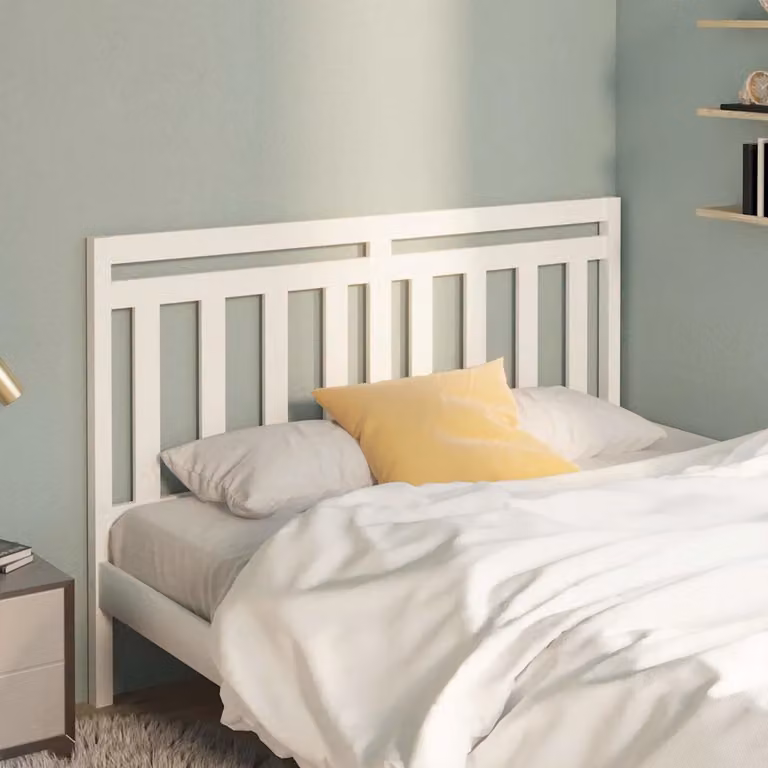 Testiera per letto vidaXL in legno massello di pino bianco, L 156 cm x H 100 cm x P 4 cm