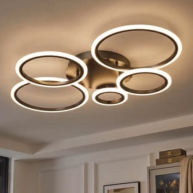 Lampada a soffitto LED dimmerabile, lampada a LED per soggiorno con telecomando, funzione di memoria, temperatura di colore regolabile da 3000k a 6500k, timer, anello luminoso moderno da 100 cm, colore nero