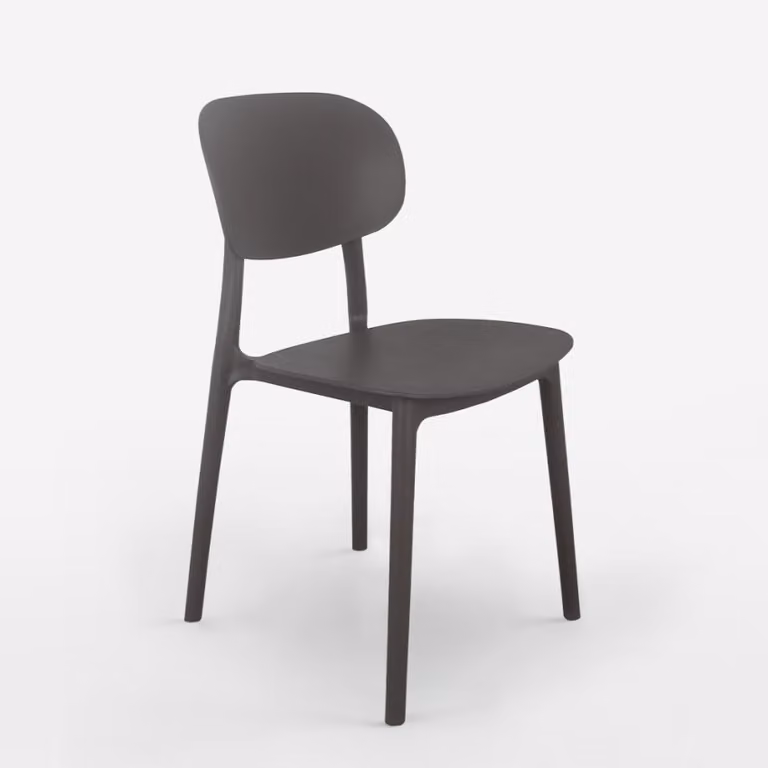 Sedia design moderno in polipropilene per cucina sala da pranzo esterna Nantes - Grigio scuro