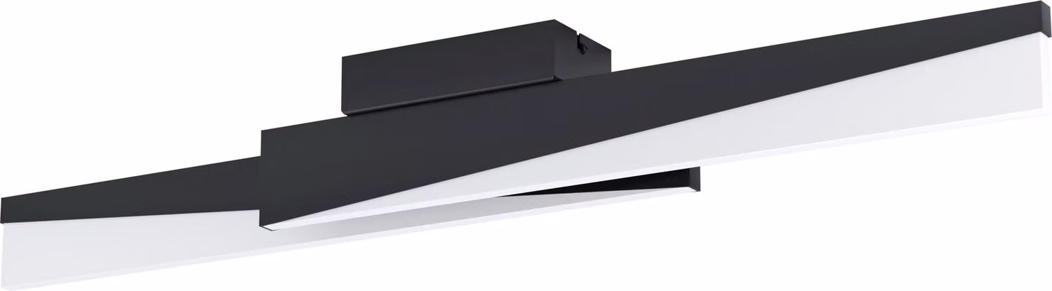 EGLO Lampada da soffitto LED Isidro, plafoniera dimmerabile, lampada da soggiorno, soffitto in metallo e acrilico in bianco e nero, bianco caldo, L 86 cm