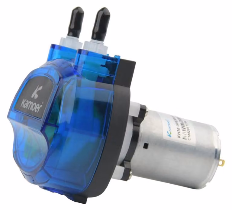Pompa peristaltica a 12V DC, portata 500 ml/min, 3 rotori, tubo in Norprene