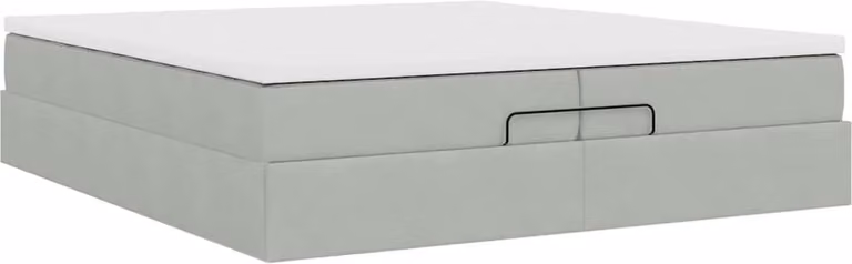 Struttura Letto Pouf con Materassi 200x200 cm Velluto