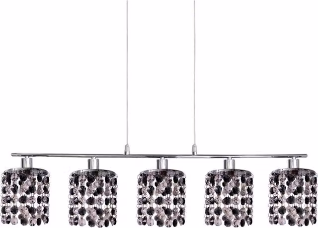 Lampadario a sospensione Candellux Royal 35-35724 in cromo e cristallo con 5 lampadine G9