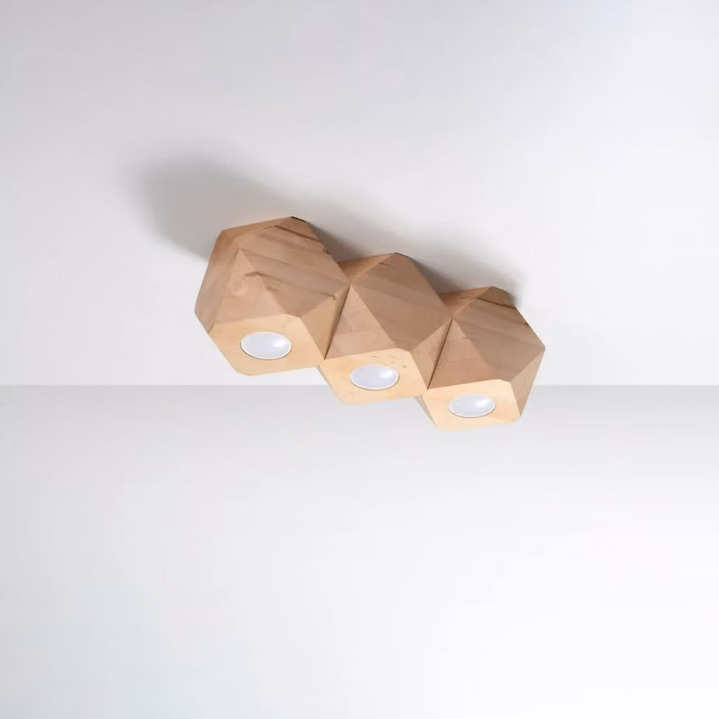 Faretto da soffitto ARBORO Pure Lume in legno naturale, 3xGU10, dimmerabile, L: 36 cm, P: 12 cm, H: 12 cm – 2
