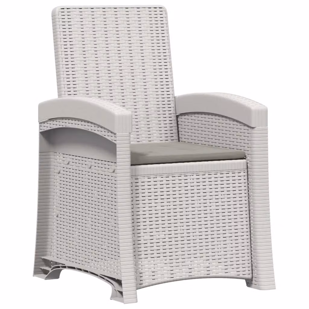 Sedia da giardino reclinabile vidaXL in effetto rattan bianco e grigio per adulti – 2
