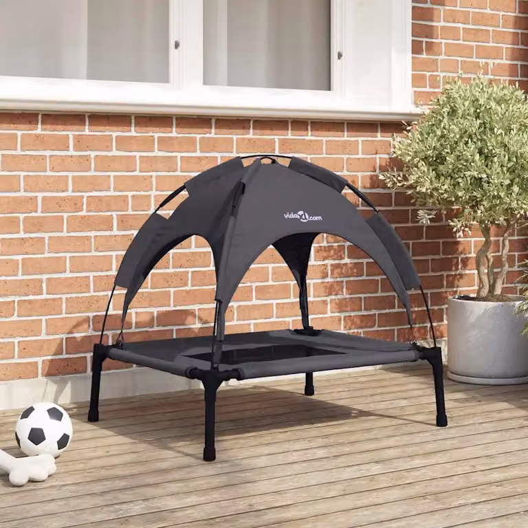 Letto per cani vidaXL nero in metallo con struttura rialzata L 76 cm x P 62 cm x H 70,5 cm