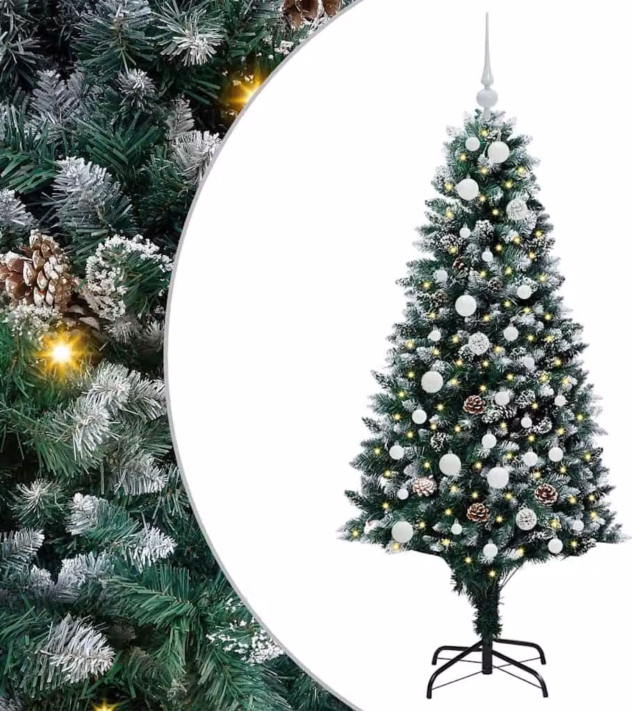 Albero di Natale artificiale con 150 LED Verde 150 cm