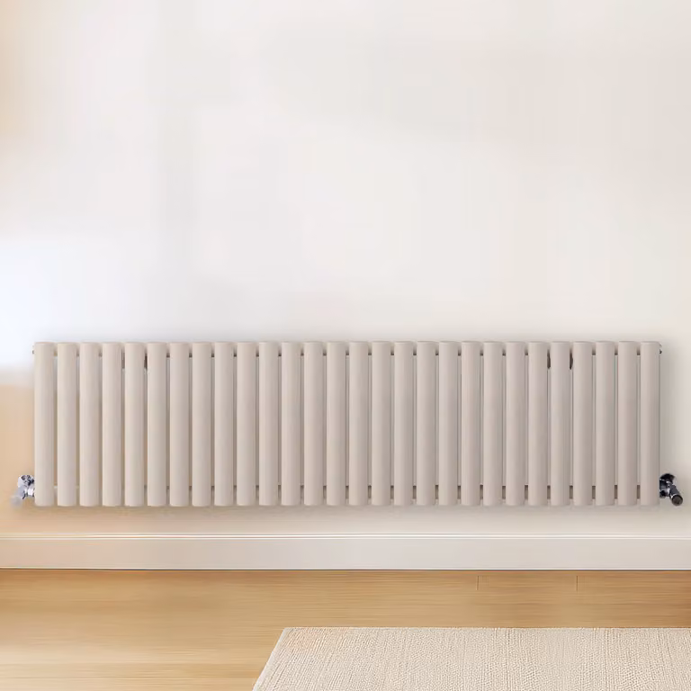 Radiatore di Design Orizzontale Bianco (Pearl Bianco) - 400mm x 1652mm - Pannello Doppio  - Revive
