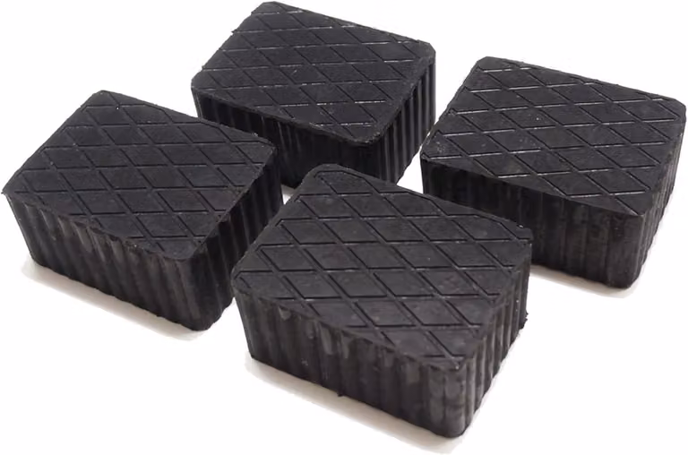 Blocchetti di gomma universali, confezione da 4 pezzi, di diverse dimensioni: 20-80 mm, 160x120 mm, 120x120x35 mm, adatti per sollevamento e