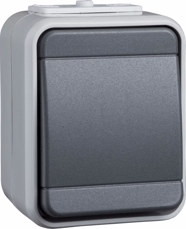 Interruttore universale per montaggio a parete44 grigio chiaro/setola - Interruttore alternato, tre volte 441609