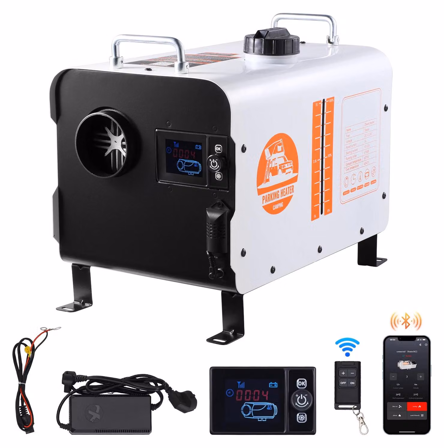 Riscaldamento ad aria diesel, allarme CO integrato, efficiente utilizzo del carburante, 8 kW