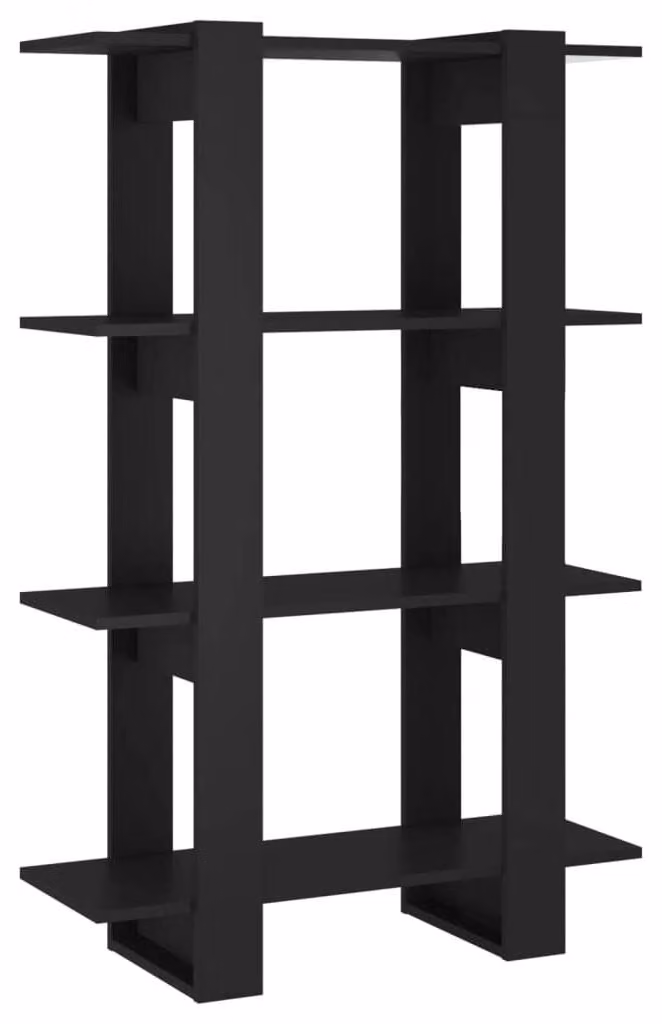 Libreria in legno, colore nero, dimensioni 80 x 30 x 123,5 cm