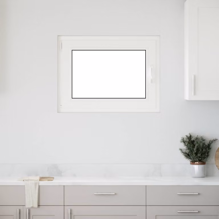 Finestra per seminterrato a battente vidaXL in plastica bianca con vetro trasparente L: 80 cm, H: 70 cm, P: 6 cm
