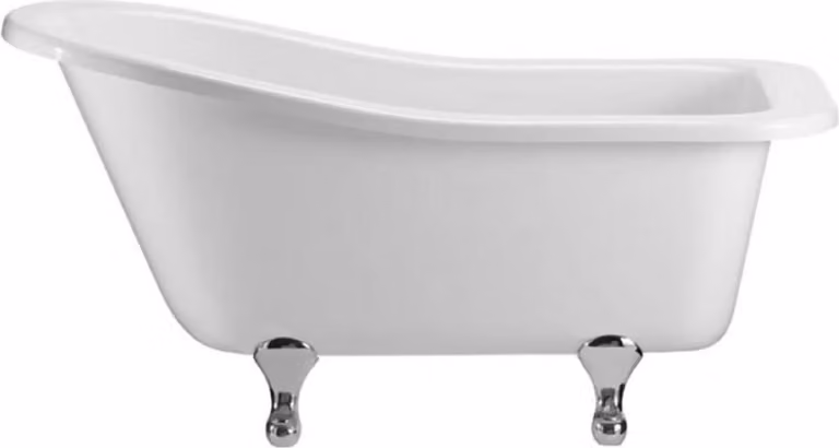 Casa Padrino Luxury Art Nouveau Bathtub White / Silver 150 x 75 x H. 78 cm - Vasca autoportante in acrilico retrò - Mobili da bagno retrò