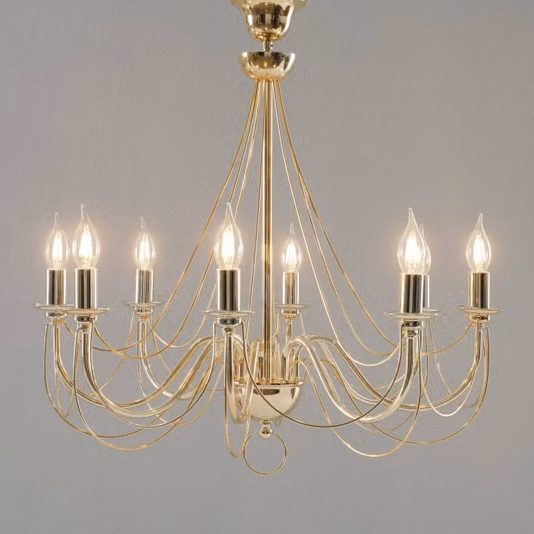 Lampadario a soffitto Retro Domiluce, dimmerabile, Ottone / Oro, Soggiorno / Sala da pranzo, Metallo, Lampadario