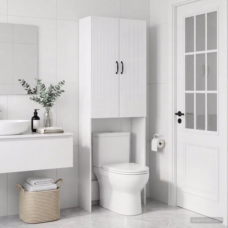 Mobiletto da bagno vidaXL HOORN bianco lucido L: 66 cm, P: 25,5 cm, H: 190 cm