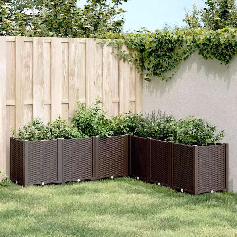Fioriera da giardino vidaXL marrone in plastica per piante rampicanti L: 160 cm, P: 160 cm, H: 53 cm