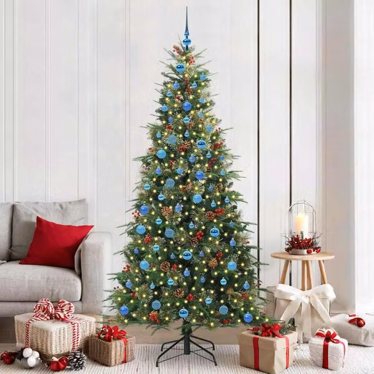 Maison Exclusive - Albero di Natale artificiale pieghevole, verde, 210 cm, realizzato in PE e PVC