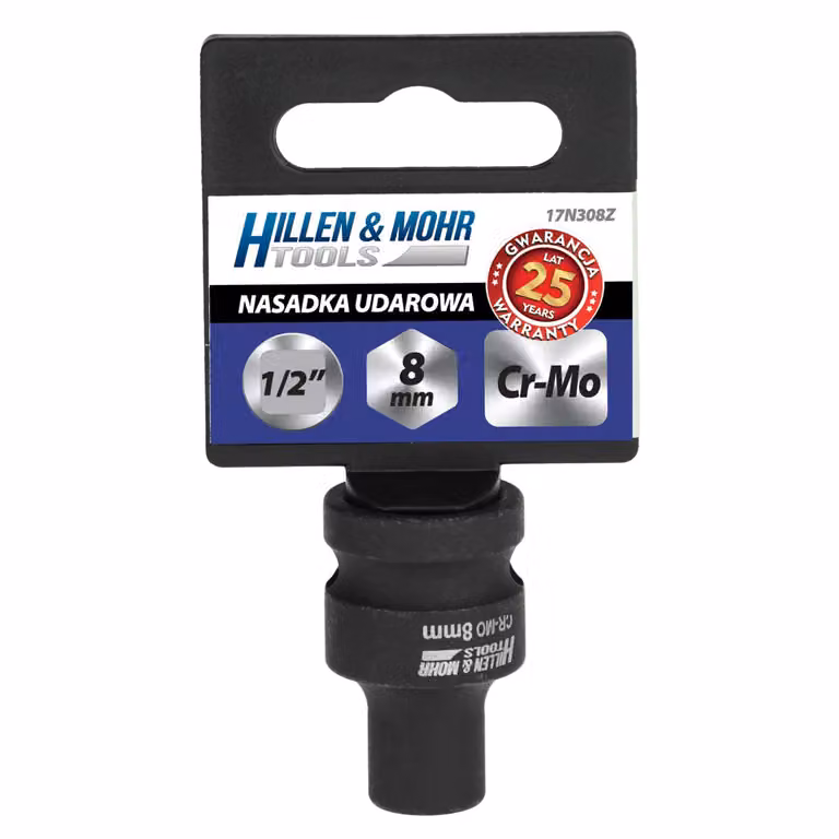 Bit per avvitatore a impulsi 1/2'', 13x38mm, acciaio Cr-Mo