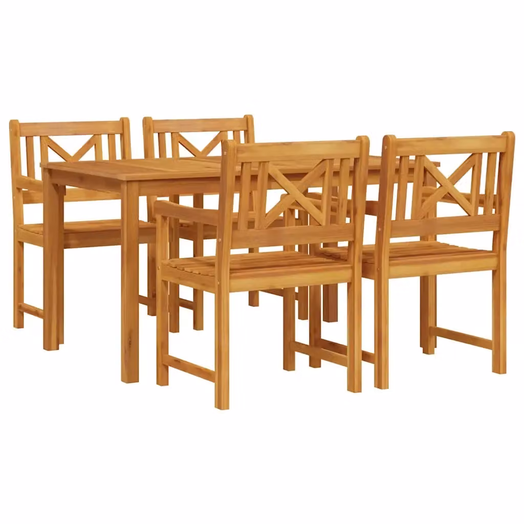Set da pranzo per giardino vidaXL in legno di acacia marrone, 5 pezzi – 2