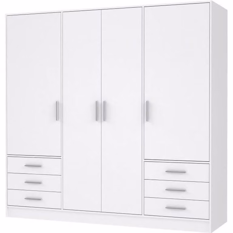 Armadio JONA a 4 ante grigio chiaro / bianco