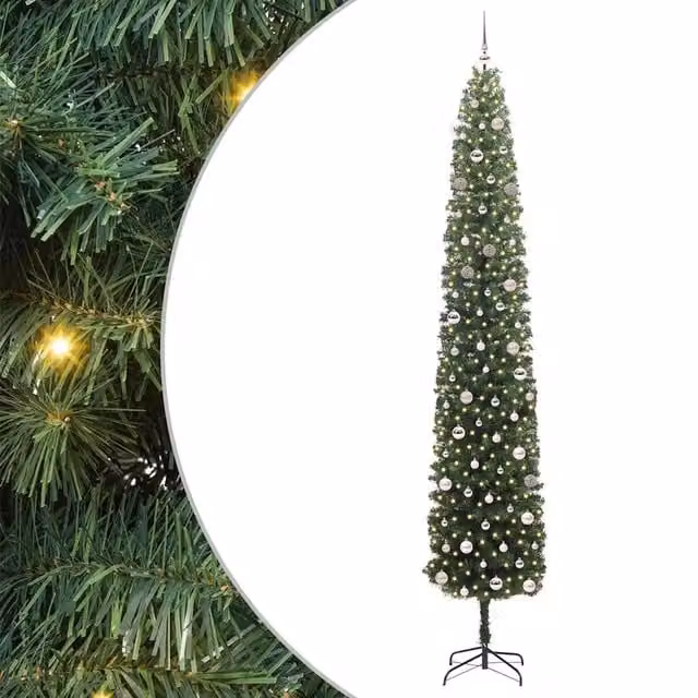 Albero di Natale artificiale moderno verde con 300 LED luce bianca calda, Altezza: 300 cm
