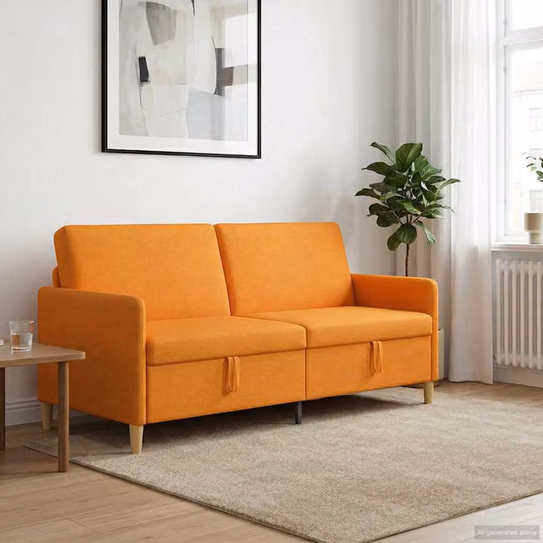 vidaXL Divano Moderno con Contenitore Giallo e Arancione L: 192 cm, P: 78 cm, H: 87 cm