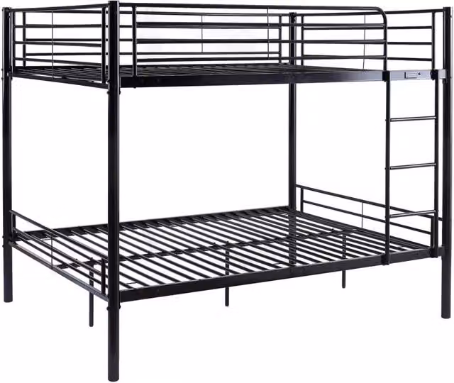 Letto a castello doppio "Adam" - Rete inclusa - 140 x 190 cm - Nero
