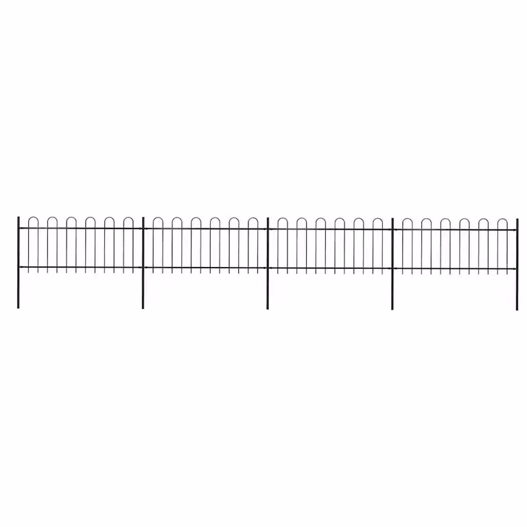 Recinzione da giardino vidaXL in acciaio con parte superiore ad anello, colore nero, L: 671 cm, H: 80 cm