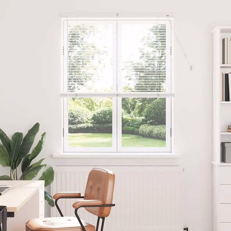 Tenda Veneziana vidaXL in Alluminio Bianco, L: 175 cm, H: 100 cm, con lamelle da 25 mm