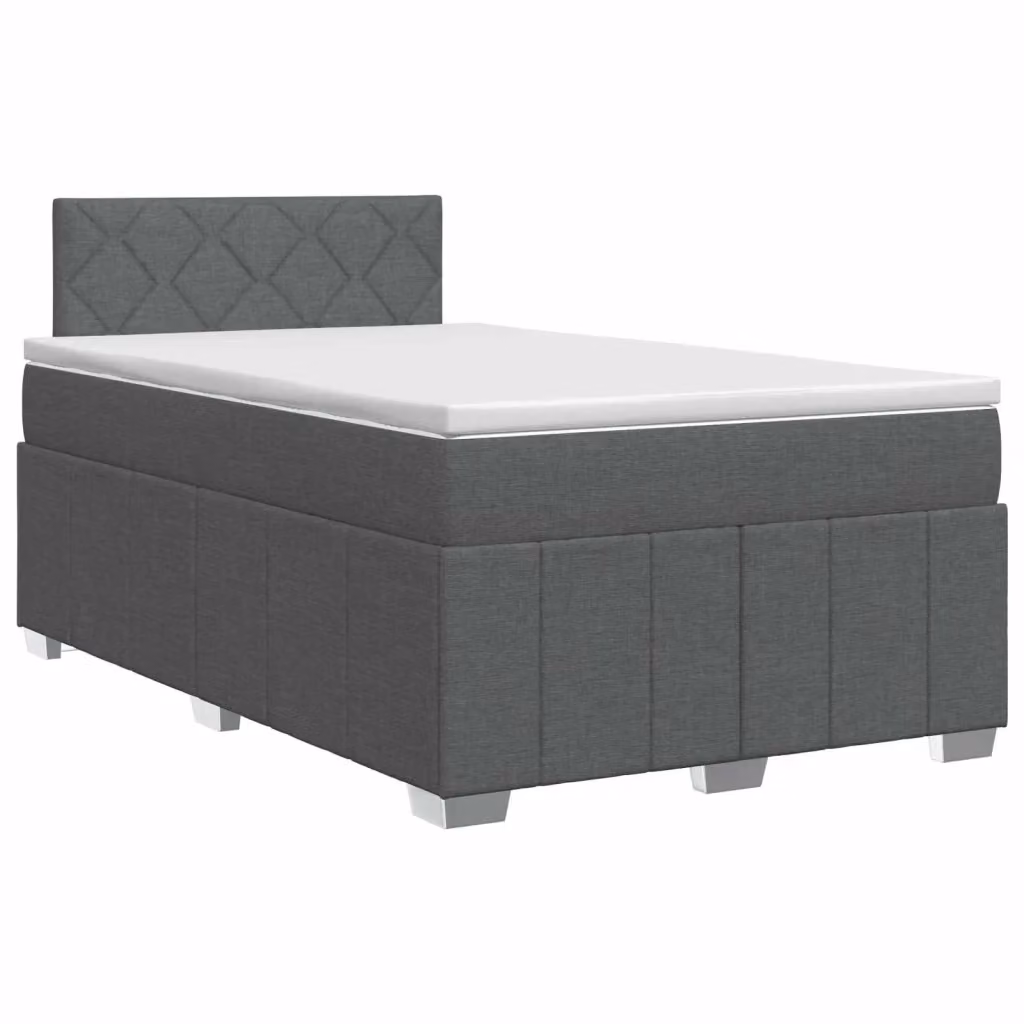 Letto box spring con materasso vidaXL in tessuto grigio e bianco con base a sollevamento L/P/H: 120 x 200 x 100,5 cm – 2