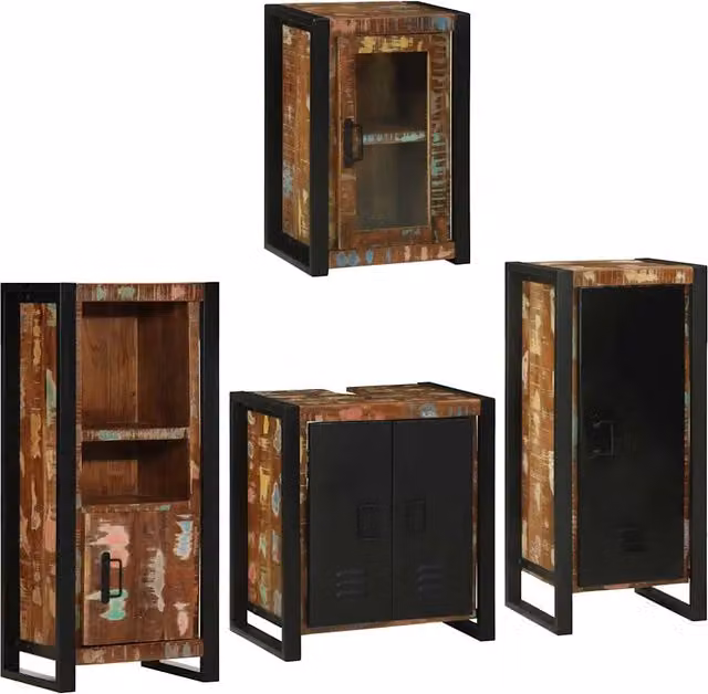 Set di mobili per il bagno 4 pz Multicolore 55 x 35 x 60 cm 3305691