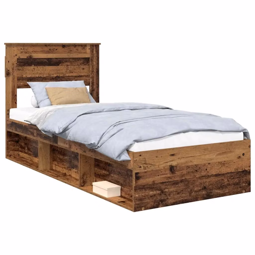 Struttura letto moderna in pino massello vidaXL colore marrone L/P/H: 190 x 90 cm – 2