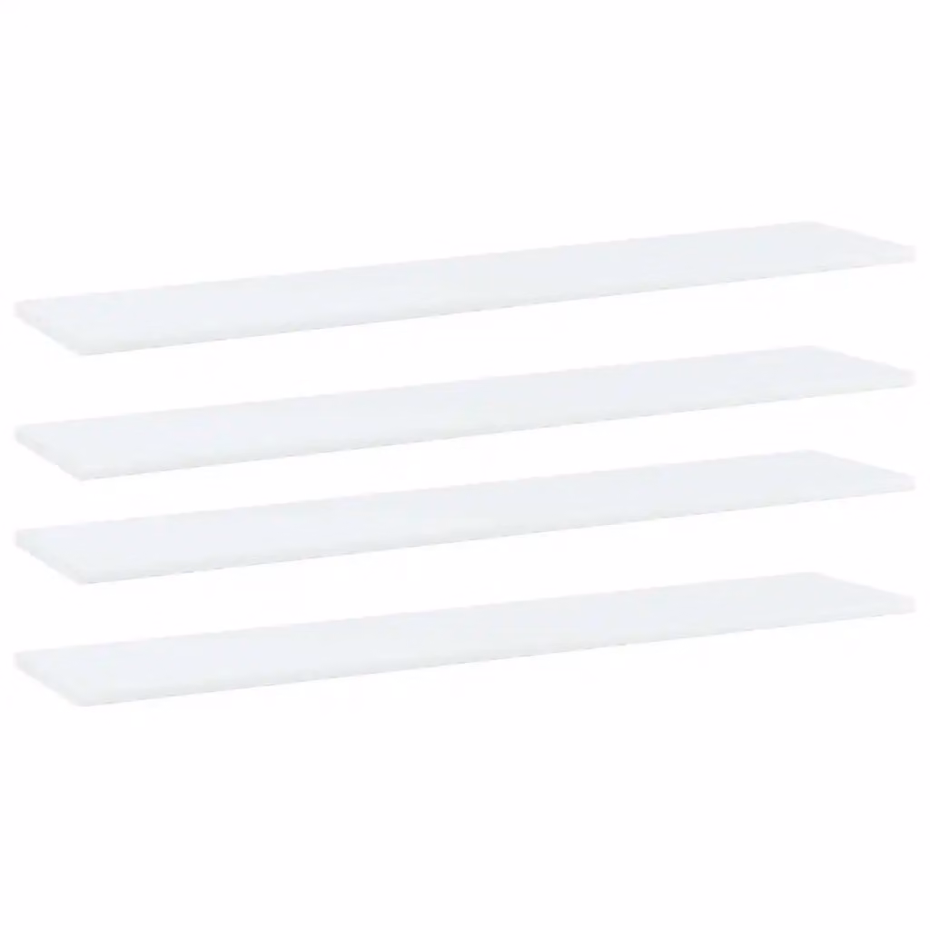 Set di 4 ripiani per libreria vidaXL in legno multistrato bianco, L: 100 cm, P: 20 cm, H: 1,5 cm