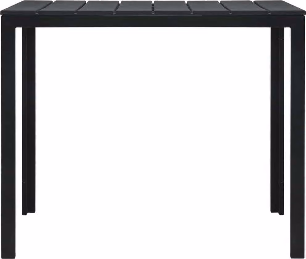 Tavolino da Salotto Nero 78x78x74 cm HDPE Aspetto Legno