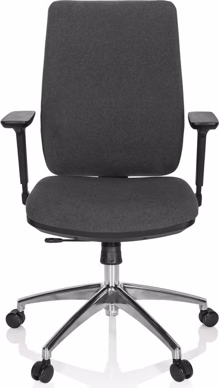 hjh OFFICE sedia professionale per ufficio INTEGRIO I Sedia da scrivania ergonomica con braccioli (regolabile in altezza) in tessuto grigio scuro Sedia girevole per ufficio, casa